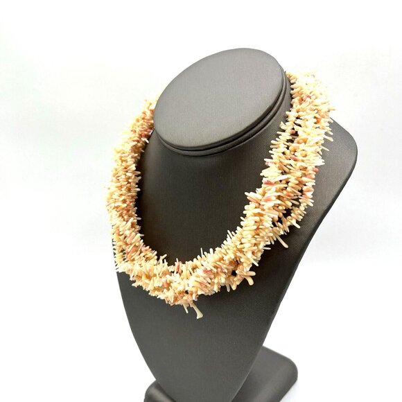 Jay King DTR  Sterling Pink Angel Skin CORAL Torsade Necklace and Earrings Set - Picture 3 of 9